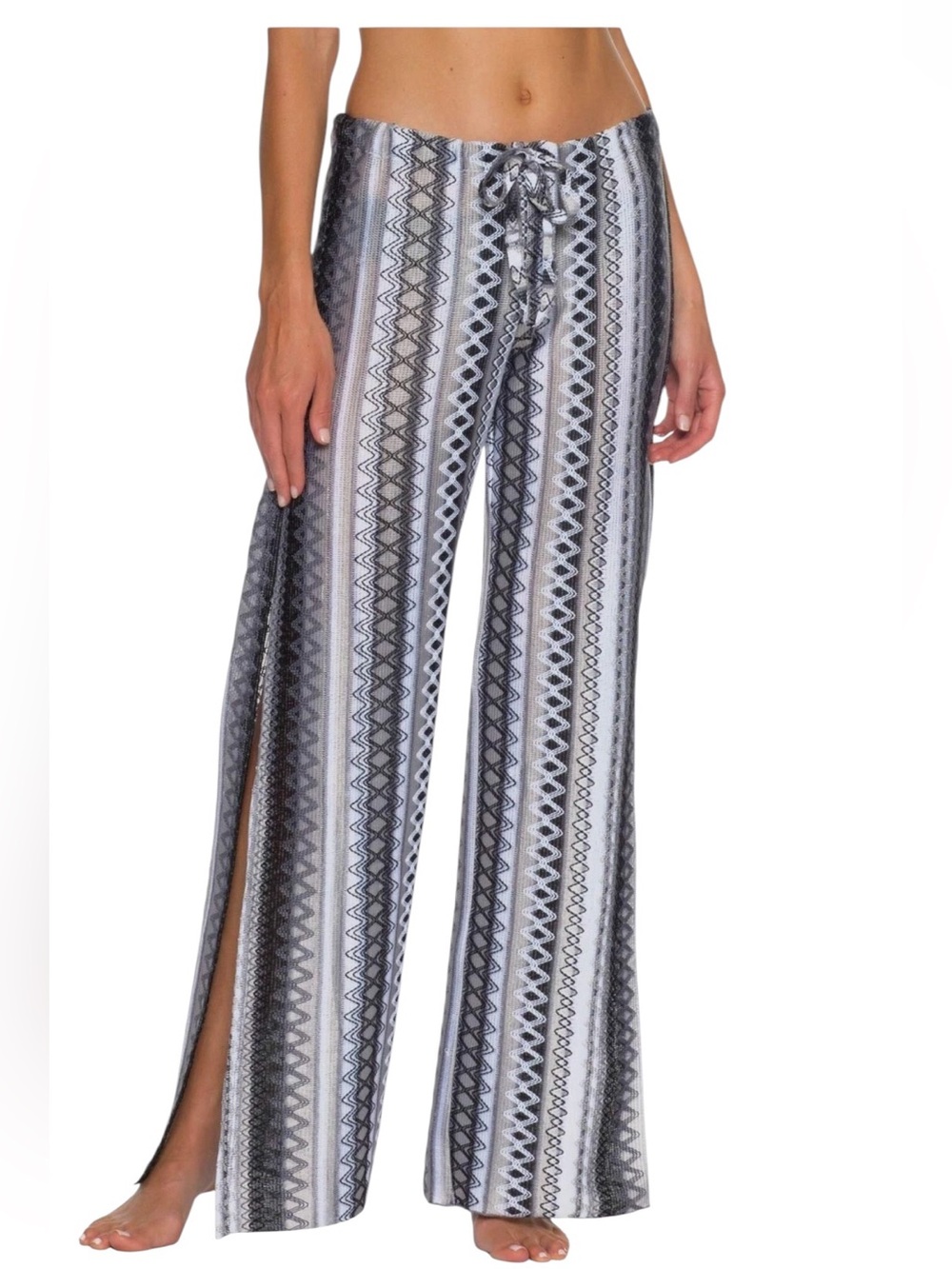 BECCA by Rebecca Virtue Granite Bay Crochet Split Leg Swim Cover Up Pants Small